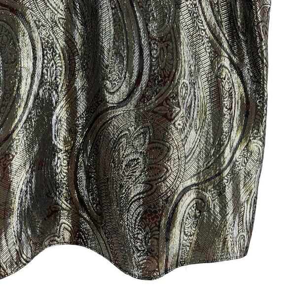 J.Crew Cate Silk Metallic Paisley Cami V-Neck Tank Top in Shimmery Gold, Size 2 - Picture 7 of 13